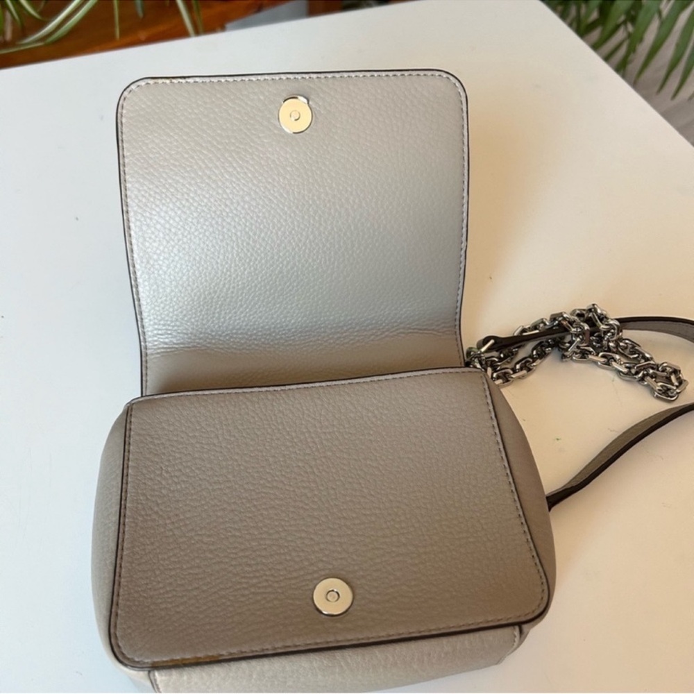Tory Burch Perforated Leather Crossbody Bag in Gray - Picture 4 of 7